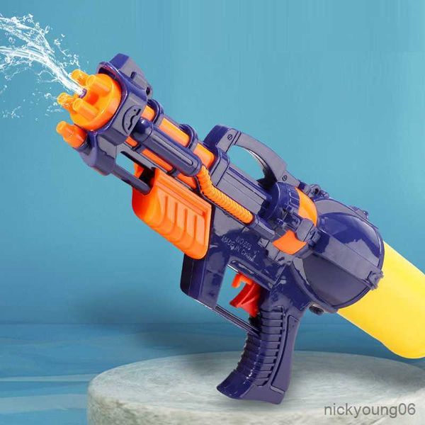 Pistola de diversión con agua para jugar en la arena, juguetes para niños, pistolas neumáticas manuales para niños, piscina de elevación grande para exteriores