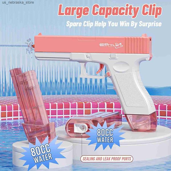 Sable Player Water Fun Gun Toys Electric Glock Pistol Shooting Tot Full Automatic Outdoor Beach Summer Siwmming Pool for Kids Boys Girls 230703 Q240408