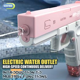 Sand Play Water Fun Gun Toys Electric Water Gun speelgoed explodeert Childrens hogedruk Krachtig oplaadwater Automatisch Spuit Toy Gun 230728 Q240413