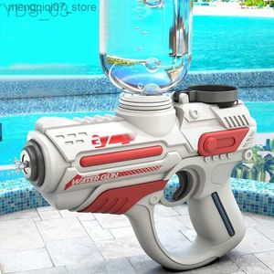 Sand Play Water Fun Gun Toys Pistola de agua eléctrica Juguetes Pistolas de remojo de agua automáticas de alta tecnología Gran capacidad Niños Adultos Piscina de verano Playa Juguete al aire libre Regalo