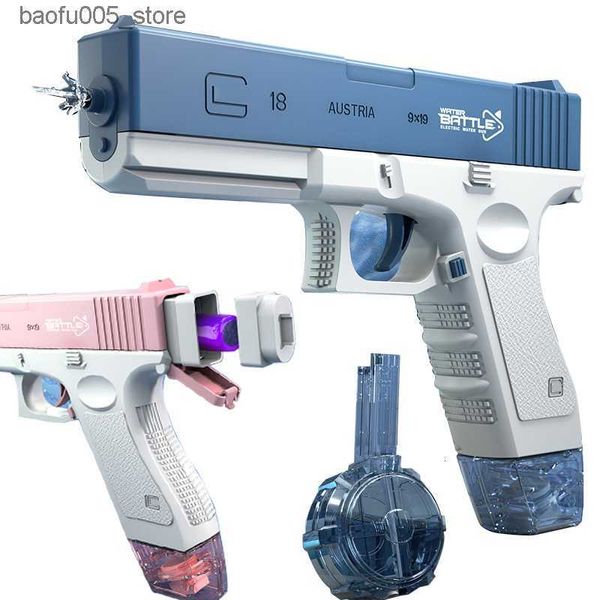 Jeu de sable pistolet à eau amusant jouets pistolet à eau électrique jouet éclate haute pression pour enfants forte énergie de charge eau nue pulvérisation d'eau automatique Glock 230704 Q240307