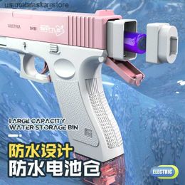 Sand Play Water Fun Gun Toys Full Automatic Summer Toy Electric Glock Pistol Shooting Spray Games Plage haute pression pour enfants Adultes L240311 Q240408