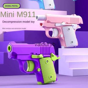 Sand Play Water Fun Gun Toys Mini 1911 LDrens Toy Gun 3D Model Childrens Non Shooting Bullet Rubber Belt Launcher Series Gift H240411