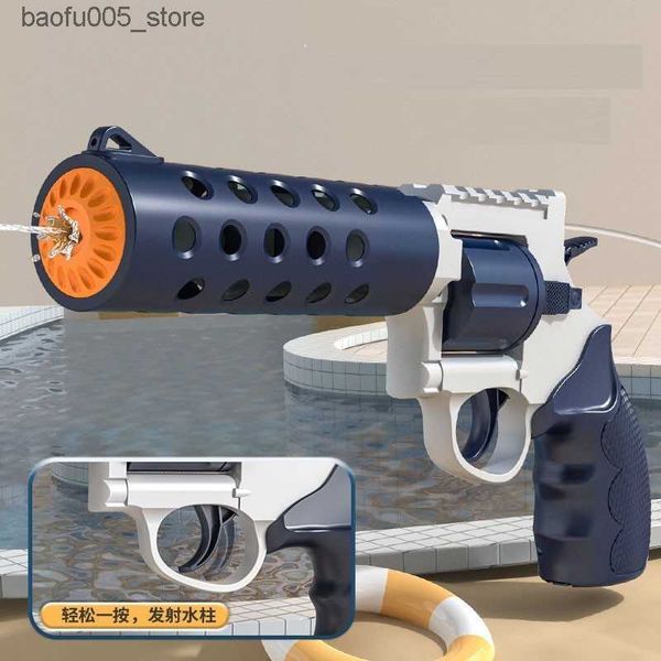 Sable jouer à l'eau amusant pistolet jouets Revolver jouet électrique tir continu pistolet à haute pression sac à dos pour adultes enfants jeux de plage d'été 230720 Q240307