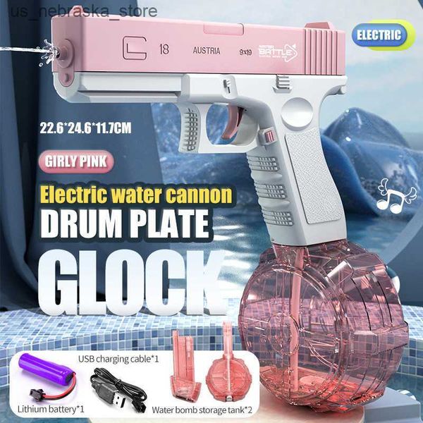 Sable Player Water Fun Gun Toys Summer Electric Glock Pistol Shooting Toy Full Automatic Place pour enfants Enfants garçons filles adultes Gift 230714 Q240408