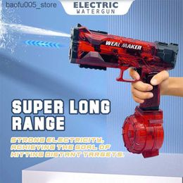 Zandspelen Waterpretpistool Speelgoed Zomerijsburst Elektrisch waterpistool met continu afvuren Automatische hogedrukstrandzwembad Speelgoed voor volwassenen en kinderen 230711 Q240307