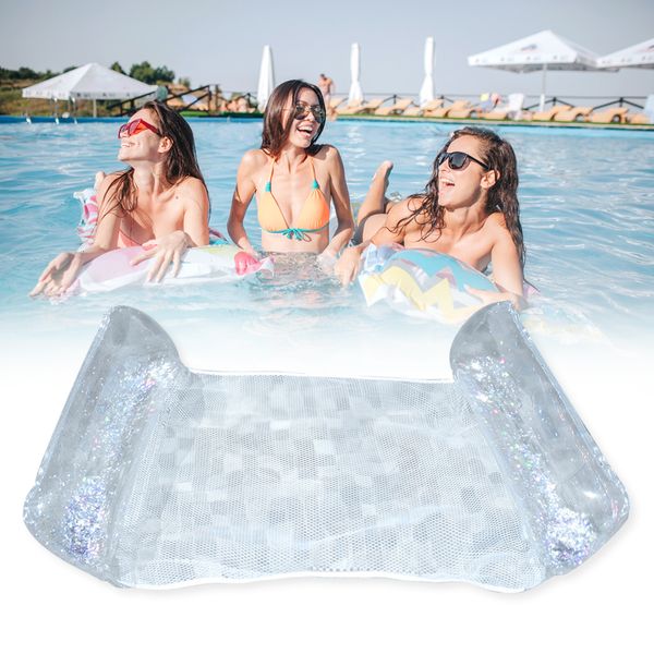 Sable Play Water Fun Hamac Inclinable PVC Gonflable Flottant Matelas De Natation Pliable avec Paillettes Adulte Pool Party Jouet 230613