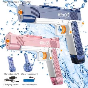 Sand Play Water Fun High Capaciteit Water Gun Elektrisch Pistool Schietspeelgoed Volledig automatisch Summer Beach Outdoor Plezier voor kinderen jongens en meisjes volwassen speelgoed Q240413