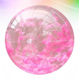 Sable Player Eau Fun Balon gonflable circulaire transparent transparent en plein air d'eau de plage de plage (rose 40 cm gonflé, y compris un Q240517