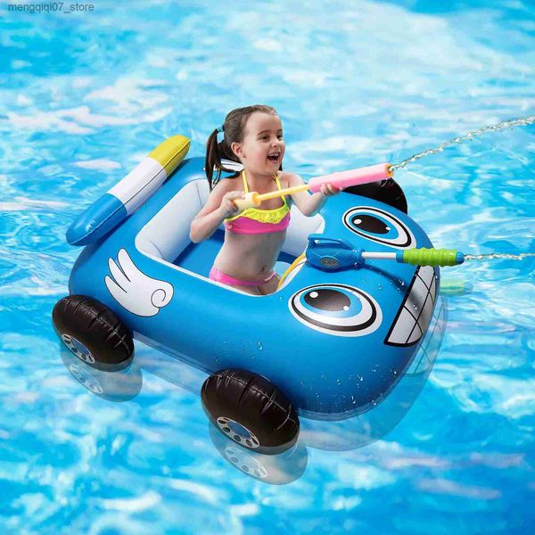 Jeu de sable eau amusant siège de voiture gonflable jet d'eau pour enfants anneau de natation piscine pistolet à eau jouet eau camion de pompier pare-chocs voiture L240312
