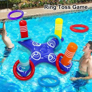 Sand Play Water Fun opblaasbare ring gooiende ringgames set outdoor zomer strand water speelgoed opblaasbaar ringspeelgoed zwembadspel speelgoed Q240517