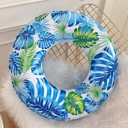 Sand Play Water Fun Ins Tropical Style Tubo de natación de hojas Tubo inflable Inflable Toy Childrens Float Pool Q240517