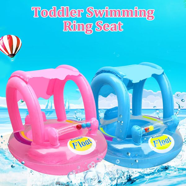 Sable jouer à l'eau amusant Kiddie flotteur bébé gonflable anneau de bain siège flottant avec auvent pour piscine tapis baignoire infantile réservoir été jeu d'eau 230613