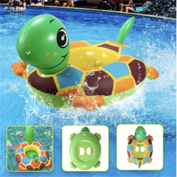 Juego de arena Diversión acuática Niños Bebé Tortuga inflable Animal lindo Diversión de verano Anillo dividido Goma Piscina Flotador Juego Accesorios de playa 230720