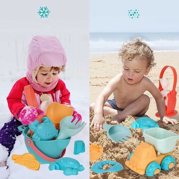 Jeu de sable eau amusant enfants plage jouet bac à sable ensemble sable extérieur doux Silicone sable creuser outils jeu de plage été eau salle de bain jouets cadeau pour les enfants 240321