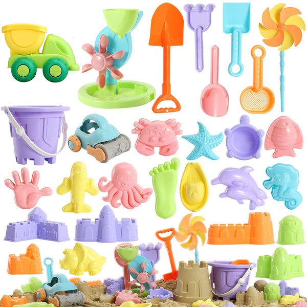 Sable jouer à l'eau amusant enfants plage jouets château moules seau pelle boîte à outils pour les tout-petits cadeau 230503