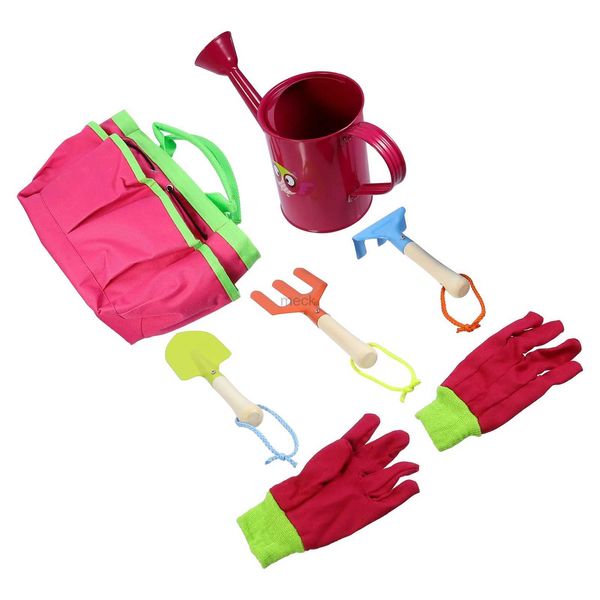 Jeu de sable aquatique amusant pour enfants, outils de jardinage comprenant un sac fourre-tout, arrosoir, pelles, piquets de râteau, ensemble d'outils de jardin pour enfants, jouets de sable de plage pour tout-petits 240321