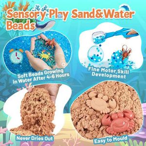 Jeu de sable amusant pour enfants, jouet de sable d'intérieur, jeu coloré dynamique, Gel de sable, boule d'eau, modèle Animal océan, ensemble de plage en plein air, jouet éducatif pour enfants 24321