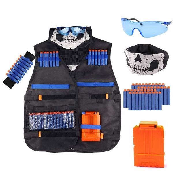 Sable jouer à l'eau amusant enfants gilet tactique Kit pistolets série recharge fléchettes recharger clips masque bracelet et lunettes de protection jouets 230714