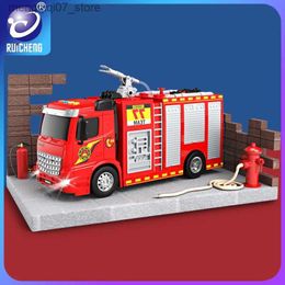 Jeu de sable eau amusant échelle camion de pompier camion de pompiers pompiers voiture pistolet à eau musique lumière Sam lutte contre l'incendie ingénierie moteur véhicule modèle jouets cadeau L240312