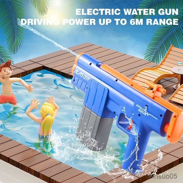 Juego de arena Diversión acuática Gran pistola de agua eléctrica automática Ráfagas de juguete Juego de verano Juguetes de pistola de agua recargables Juguete de piscina de playa al aire libre de alta presión