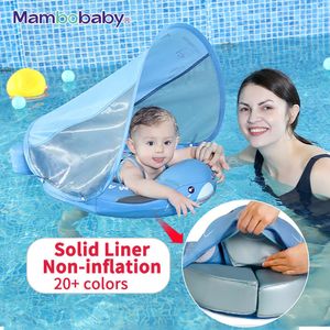 Sand Play Water Fun Mambobaby Flotador de natación para bebés no inflable con dosel Sólido Liner natation Ring Pool born Toys Swim Floater Boya para bebé 230526