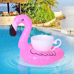 Sable Player Water Fun Mini Purse de tasse gonflable Coupe Flamingo Bar Flamingo Coaster Piscine Jardin Floating Piscine Piscine Toy Party Decoration Q240517