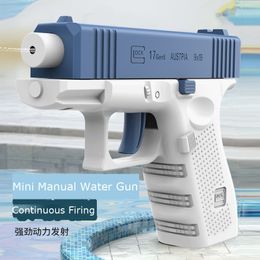 Sand Play Water Fun Mini Manual Gun Glock Summer Swimming Toy Continu vuren Outdoor 230720