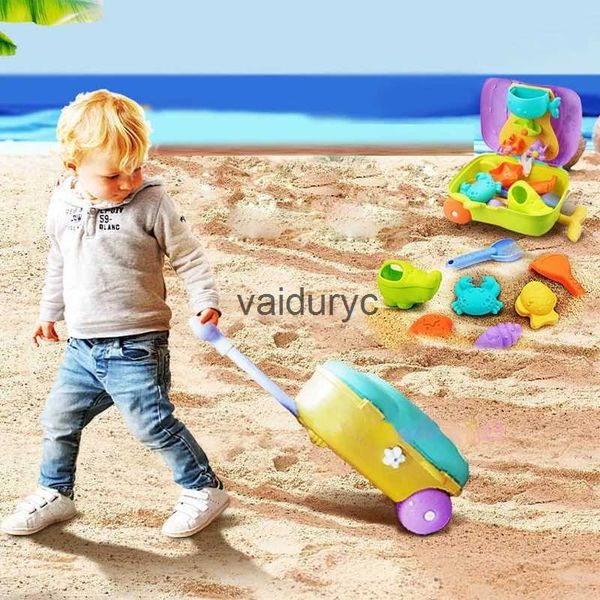 Juego de arena Diversión acuática Multidireccional Niños Bebé Equipaje Estilo Juguetes de playa Juego de caja de arena Juguetes de verano Accesorios de playa Baño para bebés Juguetes divertidos Juego de agua con arena Toolsvaiduryc