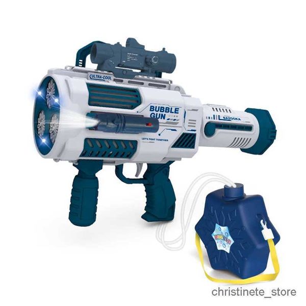 Pistolet à bulles électrique sans trou pour enfants, jeu de sable, pistolet à bulles électrique, sac à dos, lanceur de fusée spatiale, Machine à bulles pour enfants, jouets de fête en plein air légers