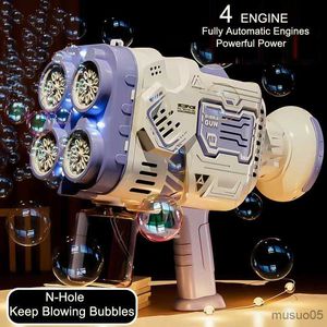 Zandspel Waterpret N-Hole Rocket Elektrisch bellenpistool met licht Bazooka Bubble Machine Zeepbellen Magic Bubble Blower Gun Outdoor Seifenblasen R230620