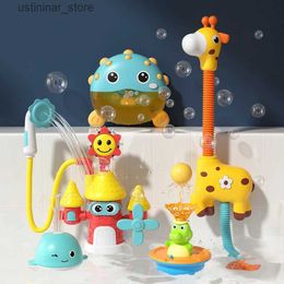 Sable Player Eau Fun Nouveau bébé Baby Toys Enfants Electric Playing Water Baby Bath Boîte Bubble Machine Baby Bathtime douche Toys Light Spray Sett L416