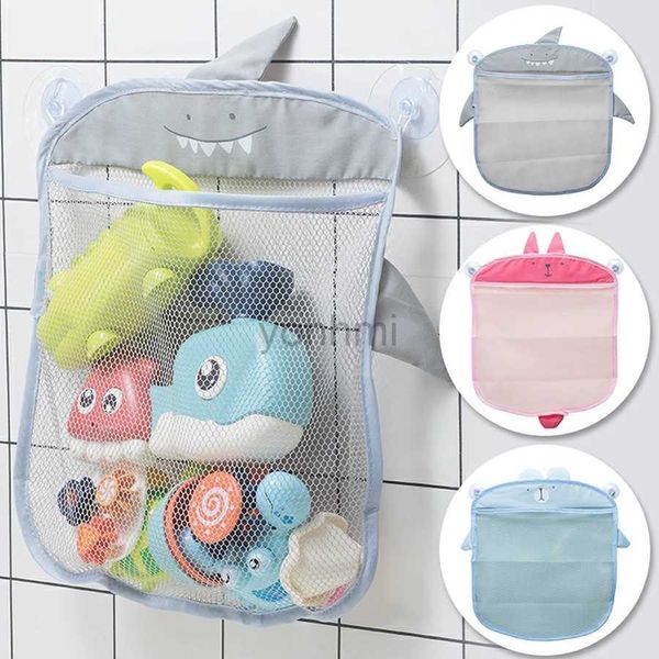 Sable jouer à l'eau amusant nouveau bébé salle de bain sac en maille conception de ventouse pour jouets de bain enfants panier dessin animé formes d'animaux tissu sable jouets sac de rangement 240402