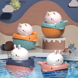 Sable Player Water Fun Nouveau bébé Baby Water Cartoon Animal Crab Whale Winping Up Clockwork Bath Bath Bath Bath Toys for Toddler 0 24 mois L416