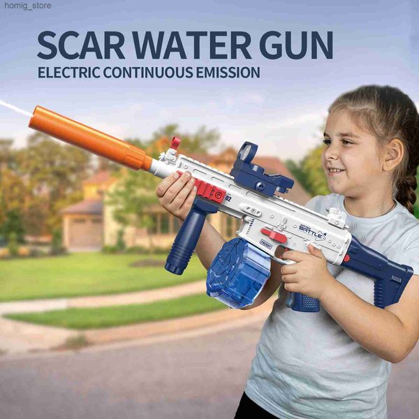 Sable Player Water Fun Nouveau M416 Water Gun Electric Pistric Shooting Tot Full Automatic Summer Beach Outdoor Childrens Boys and Girls Adult Fun Toy Y240416