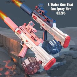 Sable Player Water Fun New Water Gun Gun Electric LED SPUT FIRE QBZ95 PISTOL TIRAGE TOY FULLET AUTALATIQUE AUTAL TOUTIL PLACE DE BACK POUR LES ENFANTS GARPS GUITS ADULTES L47