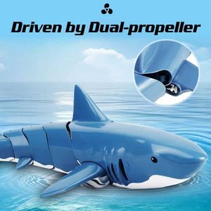 Sand Play Water Fun RC Shark Toy Electric Robot avec télécommande Fish Swimming Boat Radio Pool Childrens Toys Q240517