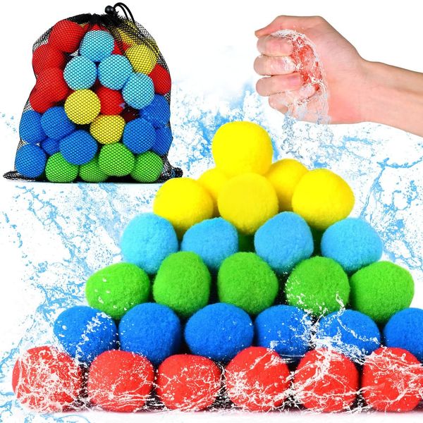 Sable Play Water Fun Ballons à eau réutilisables 60PCS Soaker Water Balls Kids Outdoor Toy for Pool Water Toys 5 Couleurs Rightness Beach Ball pour enfants 230619