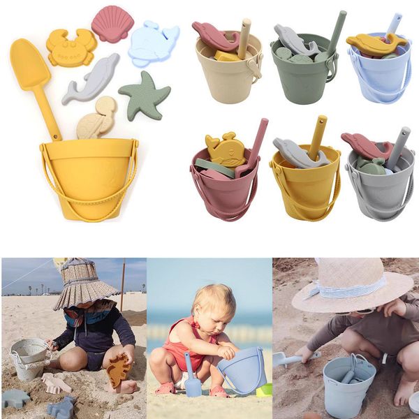 Sable Jouer Eau Amusant Silicone Plage Jouets Enfants Sable Molde Outils Ensemble D'été Eau Jouer Bébé Drôle Jeu Mignon Animal Moule Doux Bain De Natation Jouet Enfants 230717