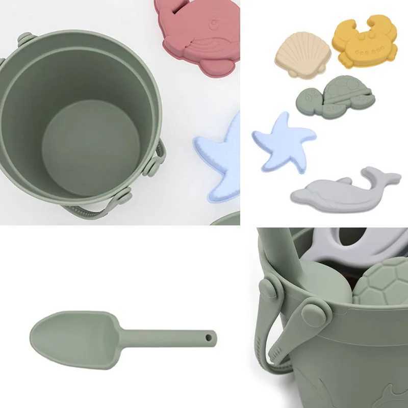 Sand Play Water Fun Silicone Beach Toys Kids Sand Molde Tools Set Summer Water Spela Baby Sweet Game Sweet Animal Mold Simning Bath Toy Childrenl2404