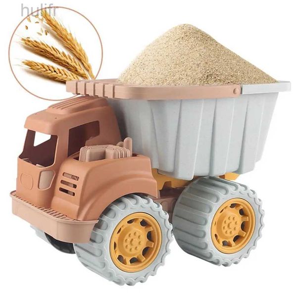 Sand Play Water Fun Simulation Truck Truck Planche Place For Children Wheat Straw Engineering Vehicle Bulldozer Excavator for Seaside Sand Water Game D240429