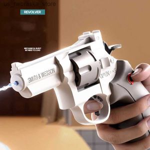 Sable Player Water Fun Small Manual Revolver Mécanique continue de tir continu Gun été Summer Outdoor Beach Toy for Poor People Mini Q240408