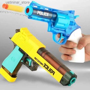 Sand Play Water Fun Soft Bullets Water Gun Desert Dual Mode Eagle Revolver Summer Beach Toy Stress Relief Manual Foam Launcher Outdoor CS Game Gift L47