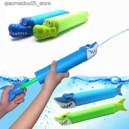 Sable Player Eau Fun Fun Summer Head Water Gun Childrens Toy Pistol Blaster Outdoor Game Piscine Shark Crocodile pulvérisateur Childrens Toy Q240413