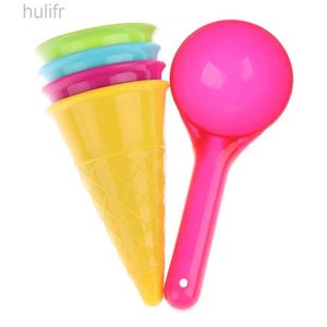 Sable Player Water Fun Summer Beach Sand Play Toys Gil Ice Cream Cone Set Set Sand Backet Pit Tool Toys Outdoor Toys for IFTS D240429