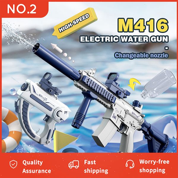 Sable jouer à l'eau amusant été entièrement automatique pistolet à eau électrique charge longue portée en continu espace de tir jeu de fête Splash jouets pour enfants garçon cadeau 230718