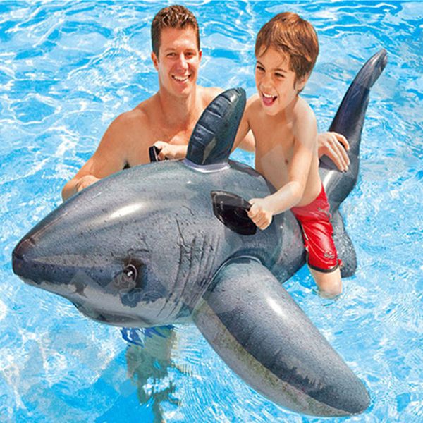 Sand Play Water Fun été enfants adultes en plein air gonflable en forme de requin piscine.193 * 119 jeux gonflables nageur 230712