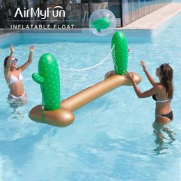 Sand Play Water Fun Été En Plein Air Gonflable Cactus Flottant Drainage Volley-Ball Rack Adulte Piscine Sports Net Jouets Pour Enfants 230711