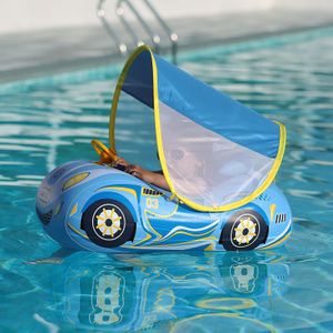 Zand Spelen Water Plezier Peuter Zwembad Float Opblaasbare Auto Baby Zwemmen met Verstelbare Zonnekap en Veiligheidszitje Speelgoed voor kinderen 14 Jaar 230711