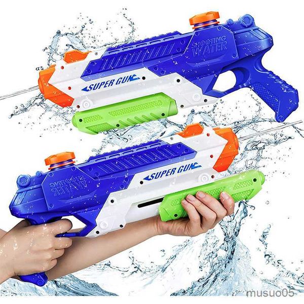 Jeu de sable Pistolet à eau amusant Pistolets à eau bleus pour enfants Longue portée Haute capacité Pistolets à eau Jouet Pistolet à eau pour piscine Plage Sable Jouer Cadeaux